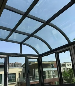 Véranda pliante à structure en aluminium, style <span class=keywords><strong>coulissant</strong></span>, design européen, double vitrage trempé Low-E, toit en arc, anti-corrosion, haute résistance - Product Image 3