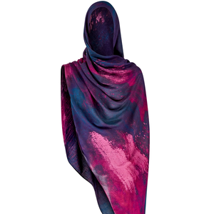 Custom Printed Digital Lightweight Modal Woven <b>Shawl</b> Hijab with Color Blocking Long Length Multifunction for Muslim <b>Women</b> - Product Image 3