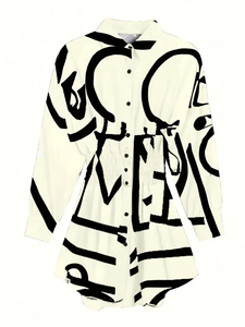 Vendita calda in tinta unita da donna/abiti Casual con stampa leopardata alla moda camicia corta abito da donna - Product Image 6