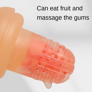 Juguete personalizado de silicona para la dentición infantil, mordedor con ventosa, alimentador de frutas para bebé, chupete con cubierta - Product Image 4