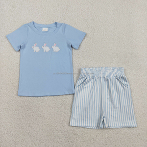 Précommande MOQ 5 – Nouveaux shorts en coton vert personnalisables pour bébés, tenues d'été pour garçons, service OEM en gros - Product Image 3