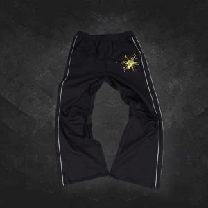 Pantalons de survêtement à logo personnalisé imprimé à l'écran 100% coton Style streetwear Pantalons de jogging à bande latérale pour hommes - Product Image 1