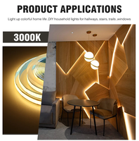 Bande LED COB DC 12V 24V 624LEDs 616LEDs 12mm Double Bande LED Flexible 3000K 4000K 6000K