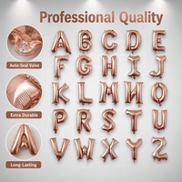 50 ballons en aluminium de 16 pouces, haute brillance, qualité hélium, étanches, sans couture, écologiques, pour fête d'anniversaire, lettres de l'alphabet