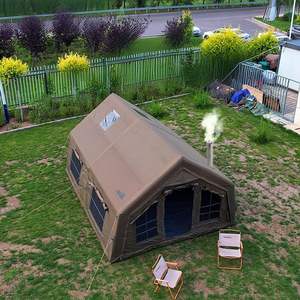 Tente de glamping Oxford 4 saisons, tente gonflable avec zones de vie et de couchage séparées, imperméable, yurt pop-up, trou pour poêle, 8-10 personnes - Product Image 5