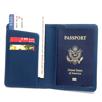 PU RFID Ensemble d'étiquettes à bagages Portefeuille de voyage en cuir végétalien protégé contre la vie privée pour les cadeaux