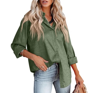 Blusa holgada de moda para <span class=keywords><strong>mujer</strong></span> de Color sólido <span class=keywords><strong>extra</strong></span> grande, sencilla, ecológica, de manga larga, informal, para verano, otoño, primavera, no tejida - Product Image 3