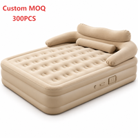 Matelas Gonflable Simple ou Double avec Pompe et Oreiller Intégrés, Lit Gonflable Automatique Pliant pour la Maison, le Mobilier et le Camping en Extérieur