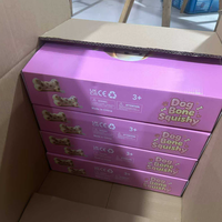 Nouveauté : Adorable jouet souple en forme d'os de chien, jouet sensoriel anti-stress Mochi à presser pour enfants, idéal comme cadeau ou pour les fêtes.