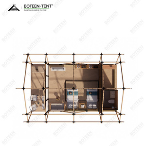 Custom Wild Luxury Hotel Tent Double Thickened <b>Wooden</b> Oxford Fabric Outdoor Glamping Camping Four-Season Sanitary M-8 Jie Gou - Product Image 3