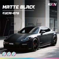 KUCAI 1.52*17meter Matte Black PET Car Wrap Vinyl Film Warna Pelapis Mobil Film Pelindung Cat Mobil