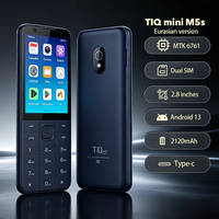 Negro 4GB + 64GB Smartphones MTK 6761 TIQ MINI M5S Pantalla táctil Botón del teléfono Teléfono Android