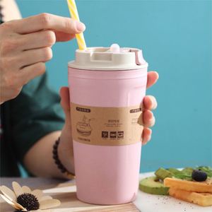 Wholesale Bamboo Fiber Tumbler Custom Logo Cute Design Recycled <b>Reusable</b> Drinking Coffee <b>Cup</b> with Cover - Product Image 6