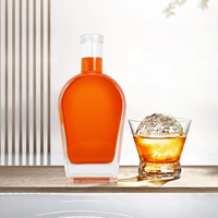 Bouteille de vodka en verre super flint de haute qualité avec logo, 750 ml, bouchon en liège, personnalisable, prix usine, échantillon gratuit pour Tequila et Brandy