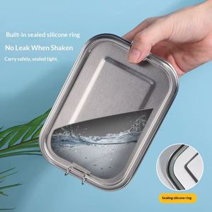 304 Stainless Steel <b>Lunch</b> <b>Box</b> With Partition Straight-Shaped Food Storage <b>Box</b> Thickened Food Storage Bento <b>Box</b> - Product Image 2