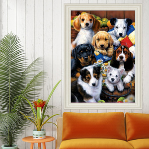 SONGWOOART 5D bricolage diamant <span class=keywords><strong>peinture</strong></span> mignon chiens photo diamant Art Kits pour débutants décor à la maison <span class=keywords><strong>peinture</strong></span> par numéros cadeau - Product Image 2