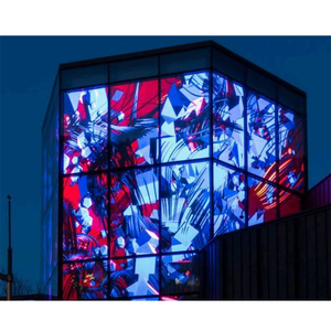 Écran à mailles quadrillé polychrome écran led transparent intérieur extérieur verre transparent led écran d'affichage mural - Product Image 5