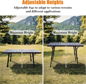 High Quality <b>Outdoor</b> Aluminium <b>Table</b> Camping Folding Portable Lifting Picnic BBQ IGT Tactical Folding <b>Table</b> - Product Image 4