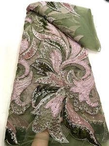 Tela KC de Lujo con Volantes 3D y Cuentas, Malla de Encaje con Lentejuelas Completas y Tul de Cristal para Vestido de Boda o Banquete en Dubái - Product Image 6