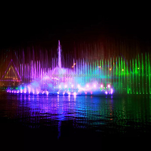 Nhà máy trực tiếp 304 thép không gỉ âm nhạc đài phun nước & thác nước trong một AO LED-Lit cho biệt thự vườn - Product Image 6