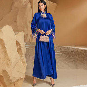 Ramadan Eid Satin Abaya Dubai <b>Muslim</b> Kaftan Evening <b>Dress</b> Islamic African <b>Dresses</b> <b>For</b> Prayer Clothes <b>Women</b> Caftan Marocain Femme - Product Image 4