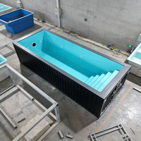 Piscine conteneur 20 pieds, piscine portable avec fenêtre en verre acrylique, préfabriquée pour jardin, hôtel, complexe hôtelier, piscine extérieure