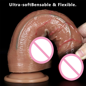 Dildo Grande de 9 Pulgadas <span class=keywords><strong>con</strong></span> <span class=keywords><strong>Venas</strong></span> Realistas, Consolador Grueso <span class=keywords><strong>con</strong></span> Correa y Ventosa, Juguetes Sexuales para Mujeres - Product Image 6