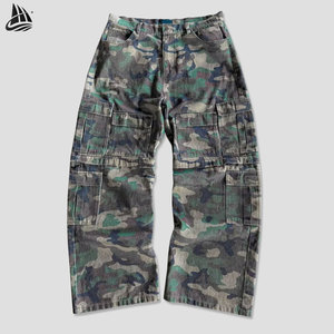 Pantalones Cargo Convertibles Vintage Lavados Personalizados, Estilo Camuflaje, Ripstop, Desmontables, Fabricante de Ropa Urbana - Product Image 1