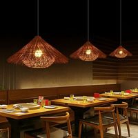 Lampada a sospensione in paglia, paralume in rattan intrecciato, lanterna antica per homestay, hotel, ristorante, illuminazione per sala da pranzo