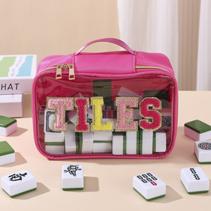 Sac de toilette transparent en PVC personnalisé avec logo imperméable pour femmes noir rose blanc avec fermeture éclair - Product Image 1