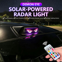 TGZ Schüttelsensor-Dekorationsleuchte, Notfallwarnleuchte, Kabellose Solar-Radar-LED-Augenlichtleuchte mit Fernbedienung für Autos
