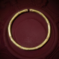 Bracelet rond vintage à nœuds brossés, style national chinois, niche exquise, luxe léger