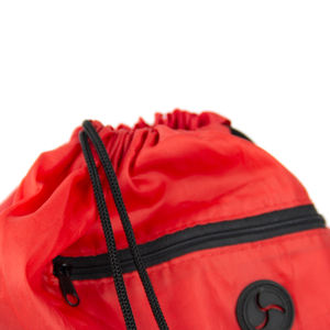 Bolsa con cordón de bolsillo frontal de poliéster con palanca de bloqueo con tirador de cremallera - Product Image 4