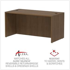 Coque de bureau droite moderne en noyer de la série Alera Valencia, 59,13 po x 29,5 po x 29,63 po, bureaux de direction - Product Image 5