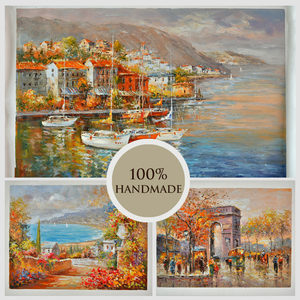 Couteau de Palette peint lourd de fabrication chinoise, impressionnant 3D Art méditerranéen peintures de <span class=keywords><strong>paysage</strong></span> colorées - Product Image 4