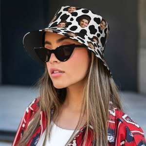 Chapeau seau unisexe à imprimé visage personnalisé, accessoire de mode d'été avec motif de dessin animé pour les voyages en plein air et les streetwear pour hommes et femmes - Product Image 4
