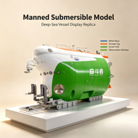 Modèle d'affichage de sous-marin commandé à distance personnalisé pour eaux profondes avec coque blanche, orange et verte