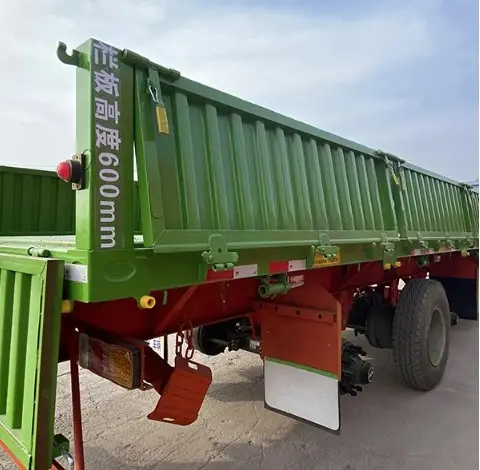 WS 3 Axle 40ton To 60 Ton Drop Side Wall Semi Trailer Sidewall Cargo Transport Truck Trailer For Sale