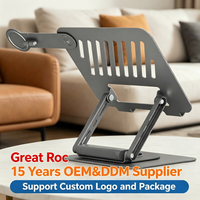 Support d'ordinateur portable ergonomique rotatif à 360° Smarto L30 haut de gamme avec support pour téléphone et hub USB, hauteur et angle réglables pour ordinateurs portables de 17 pouces