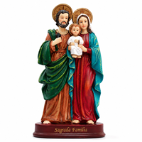 Statue de la Sainte Famille en résine, figurine catholique Jésus Marie Joseph, peinte à la main, scène de la Nativité, décoration chrétienne pour la maison et l'église, cadeau