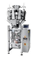 Machine d'emballage verticale automatique haute vitesse pour granulés avec peseuse multi-têtes pour l'emballage en sachet de noix, snacks, sucre et céréales