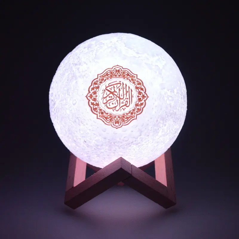 App Controle Draagbare Touch Maan Lamp Koran Speaker Koran Speler Met 16 Kleur