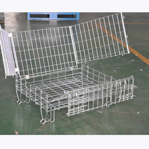 <span class=keywords><strong>Cage</strong></span> de stockage pliante et portable en métal avec roues Cages en treillis métallique - Product Image 6
