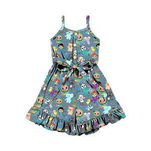 Mono para Bebés Niñas, Diseño de Moda con Tirantes, Ropa de Verano al por Mayor, Mono de Una Pieza con Pantalones Cortos - Product Image 2