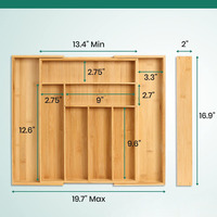 Boîte de rangement en bambou Boîte de rangement de cuisine rétractable japonaise Boîte de rangement en bois