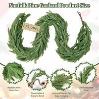 1,8m Umweltfreundliche Luxuriöse Norfolk-Kiefer Weihnachtsgirlande Künstliches Grün für Kamin Wanddekoration Feiertagsdeko