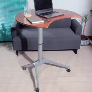 Live Edge Working Office Computer Home Portable Hand Crank Gas Lift Adjustable Table Desk