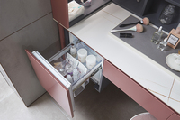 Grand évier double moderne pour salle de bain ensemble de vanité rose et blanc LED miroir de vanité armoires étanche pour appartement et hôtel nous
