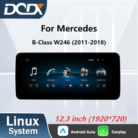 Radio para Auto con Sistema Linux de 12.3 Pulgadas para Mercedes-Benz Clase B W242 W246 NTG4.5/5.0, Unidad Principal Multimedia Inalámbrica con Android Auto y CarPlay
