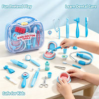 Kit de jeu de rôle dentiste pour enfants, étui de rangement portable, kit dentaire éducatif pour l'apprentissage des soins dentaires
